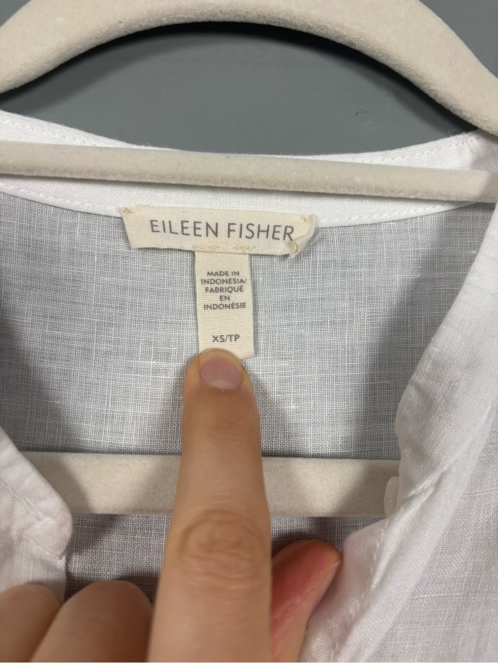 Eileen Fisher White Linen Button Down Oversized Long Sleeve Tunic Top - Picture 5 of 6